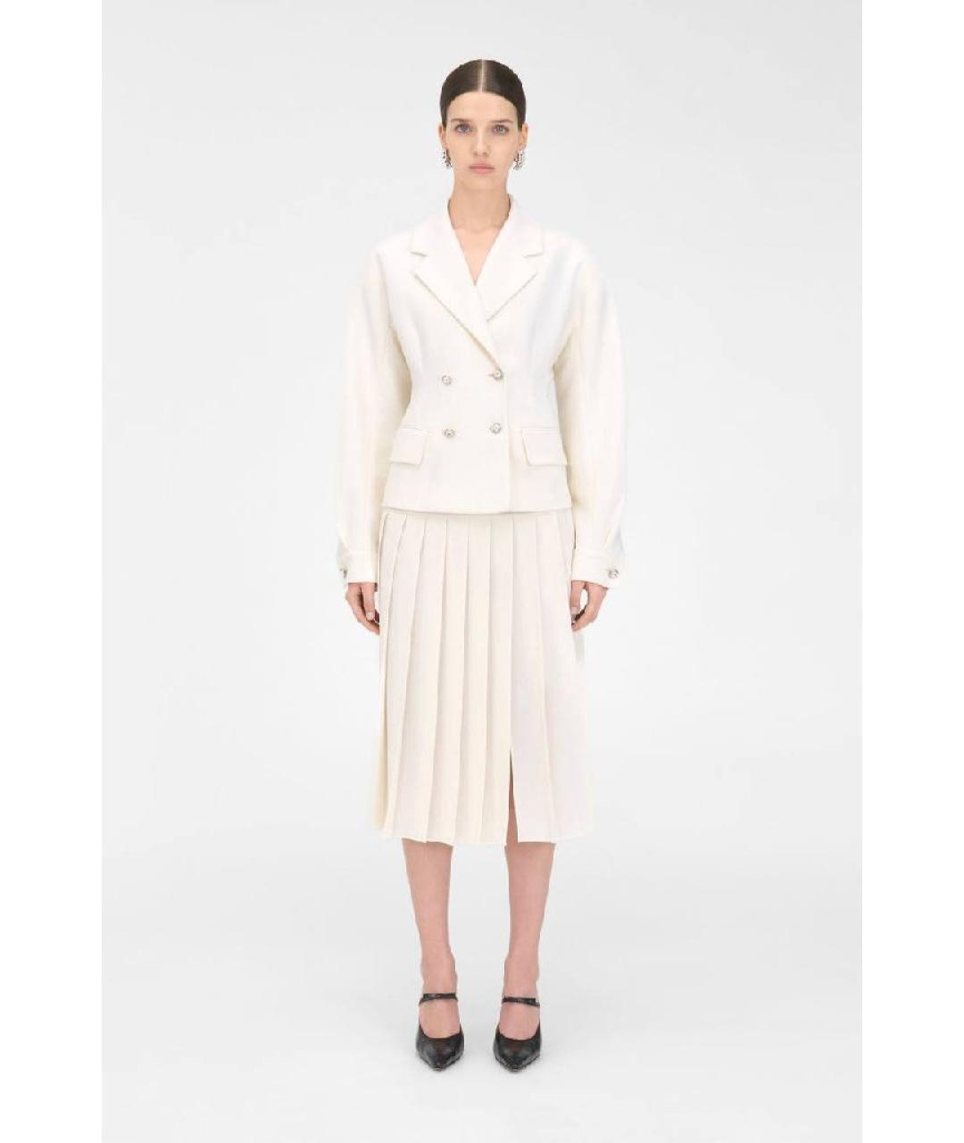 ALESSANDRA RICH Белый шерстяной костюм с юбками, фото 3