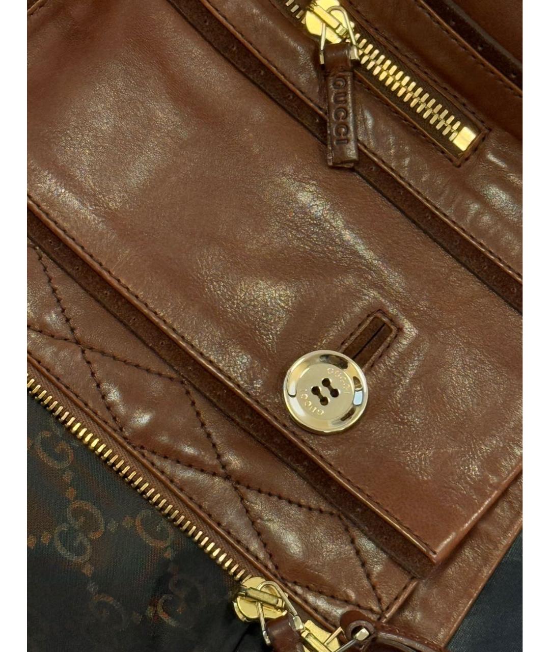 GUCCI Коричневая кожаная куртка, фото 4