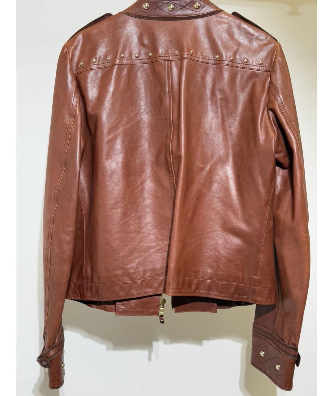 GUCCI Коричневая кожаная куртка, фото 2