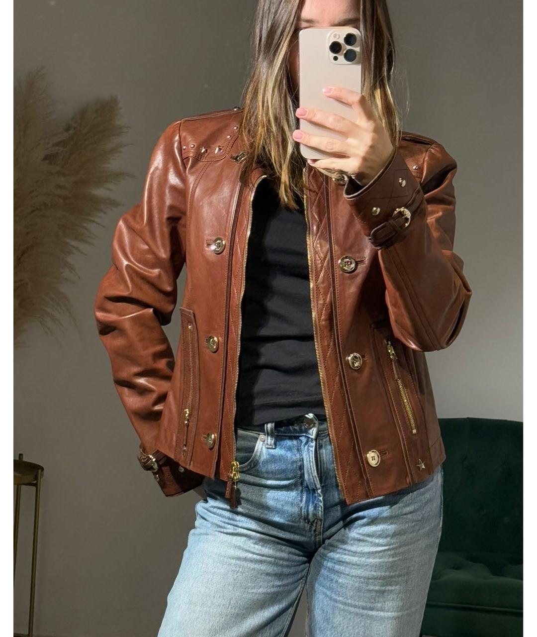 GUCCI Коричневая кожаная куртка, фото 5