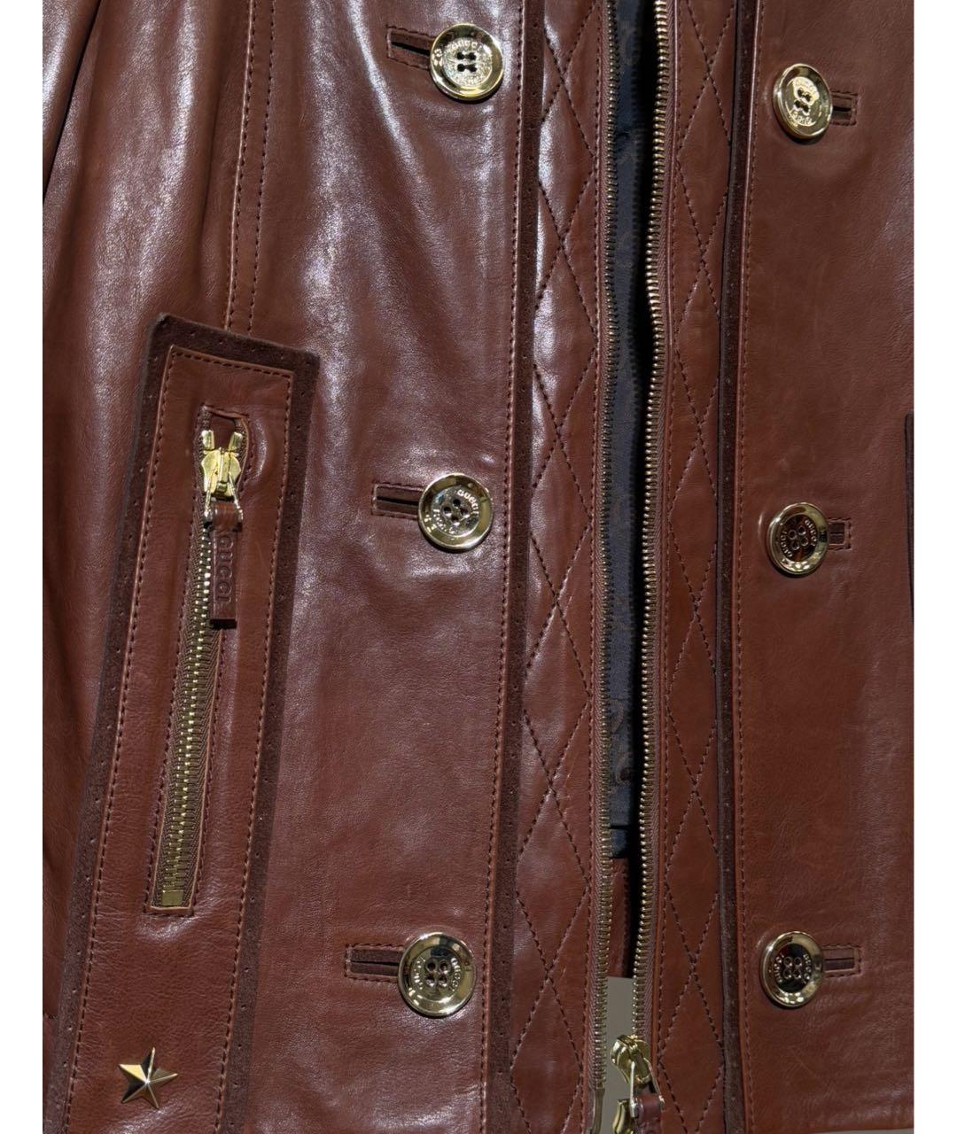GUCCI Коричневая кожаная куртка, фото 6