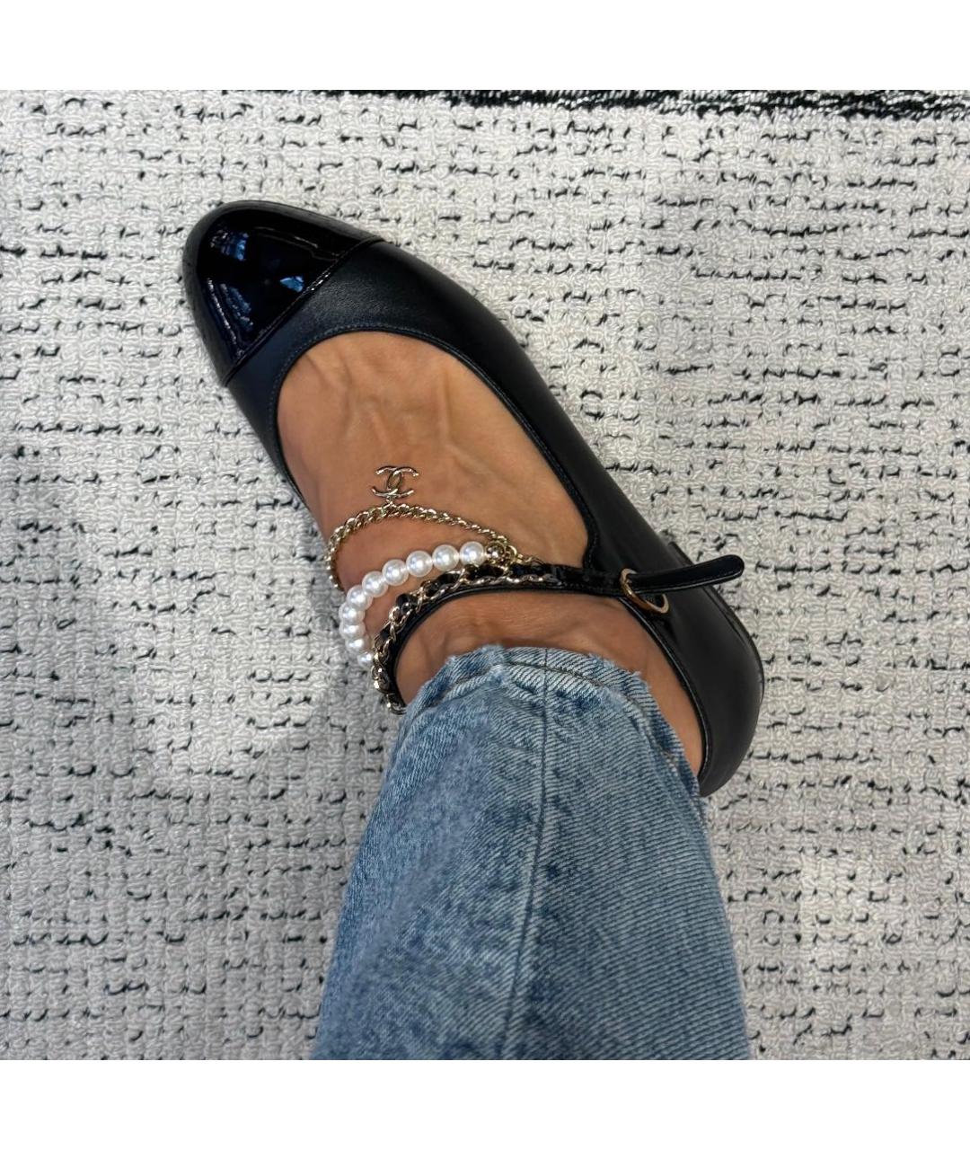 CHANEL Черные кожаные балетки, фото 3