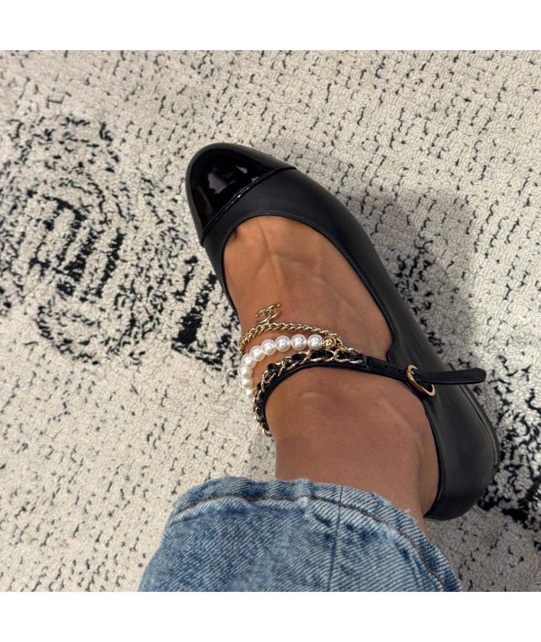 CHANEL Черные кожаные балетки, фото 4