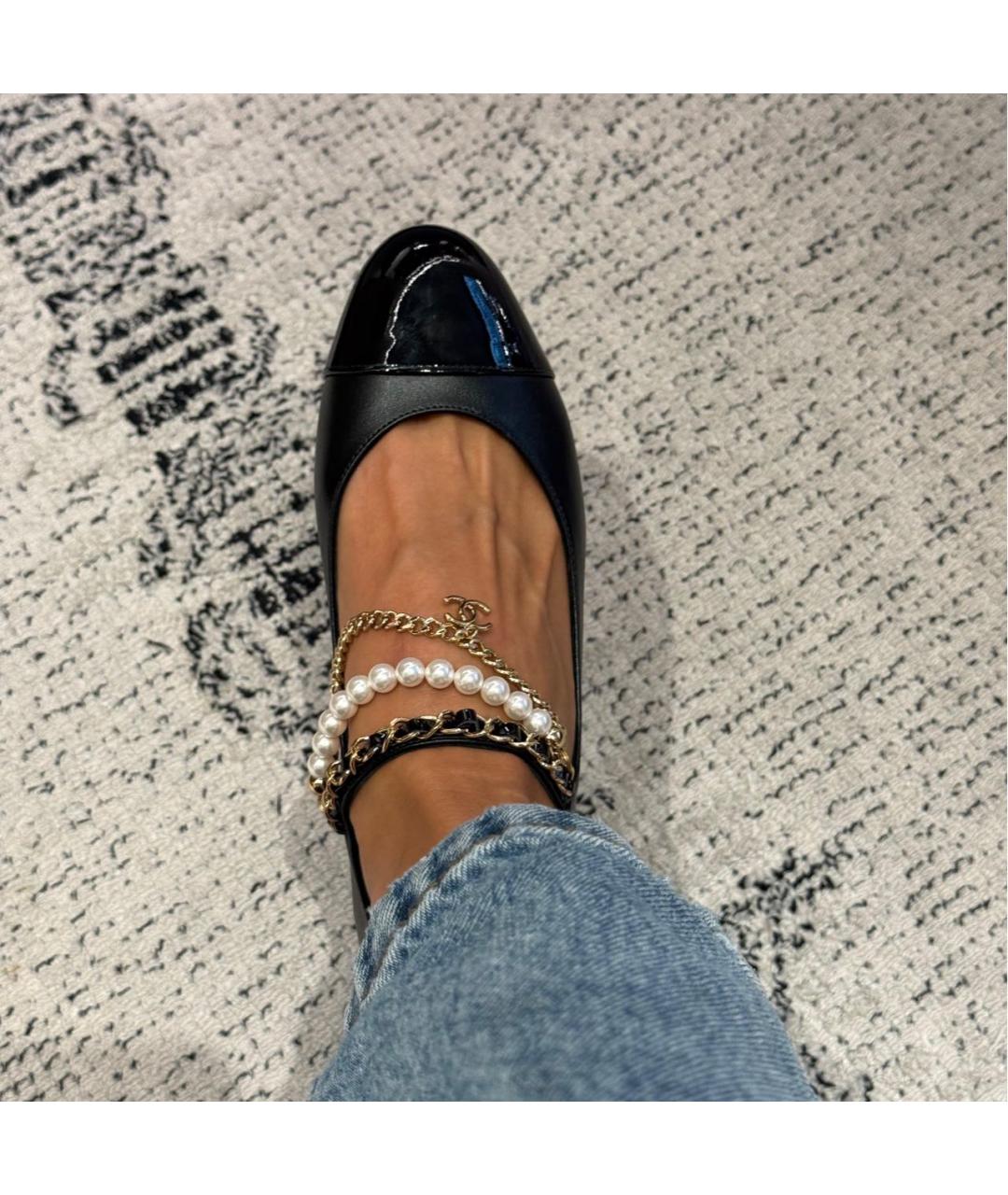 CHANEL Черные кожаные балетки, фото 5
