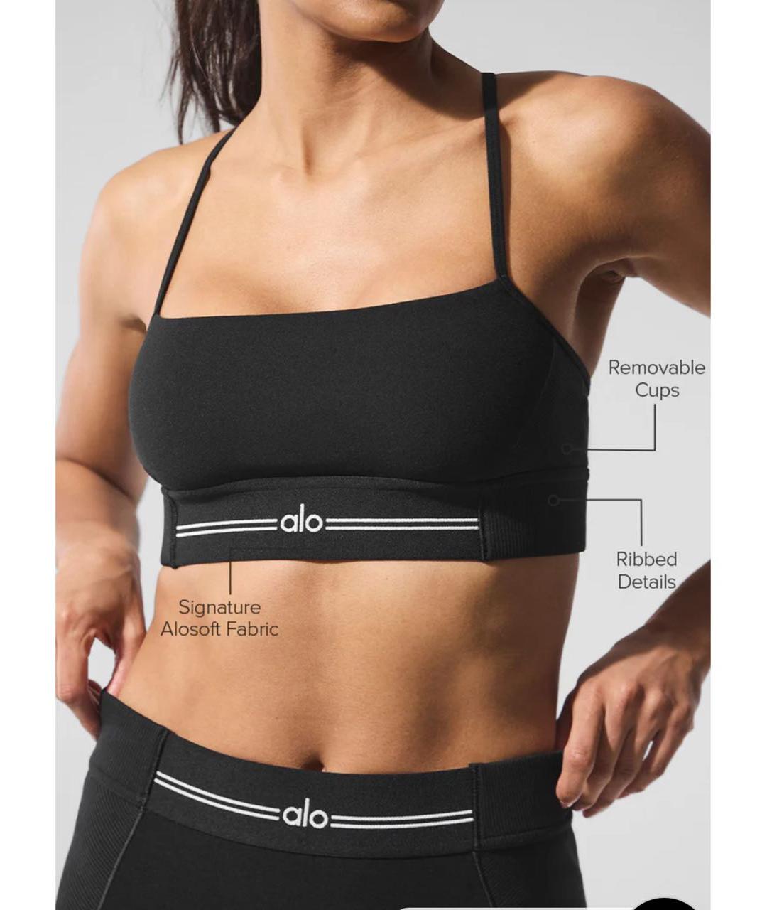 ALO YOGA Черная полиэстеровая майка, фото 4
