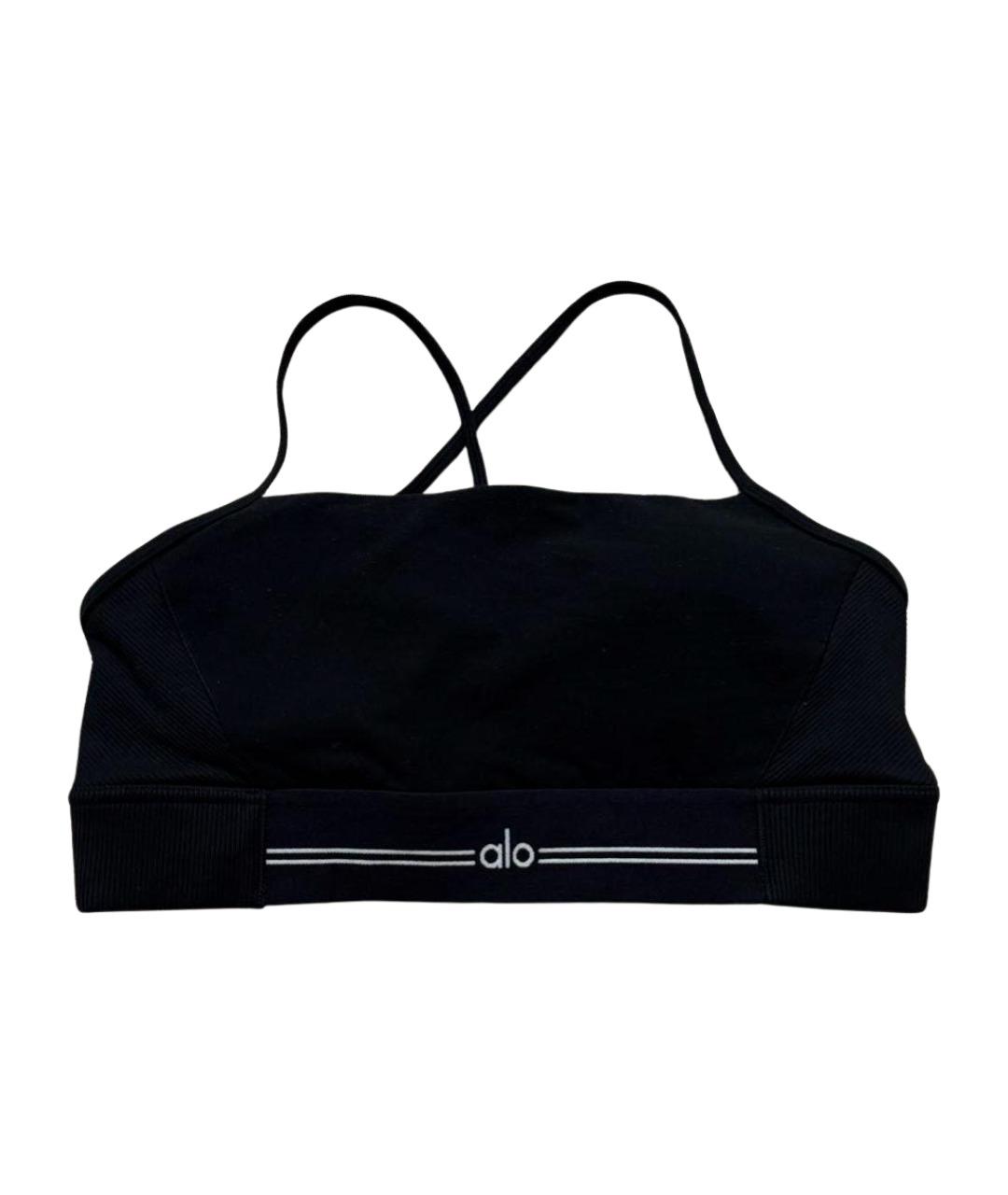 ALO YOGA Черная полиэстеровая майка, фото 1