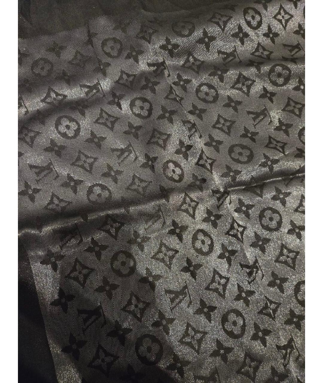LOUIS VUITTON Серебрянный шелковый шарф, фото 2