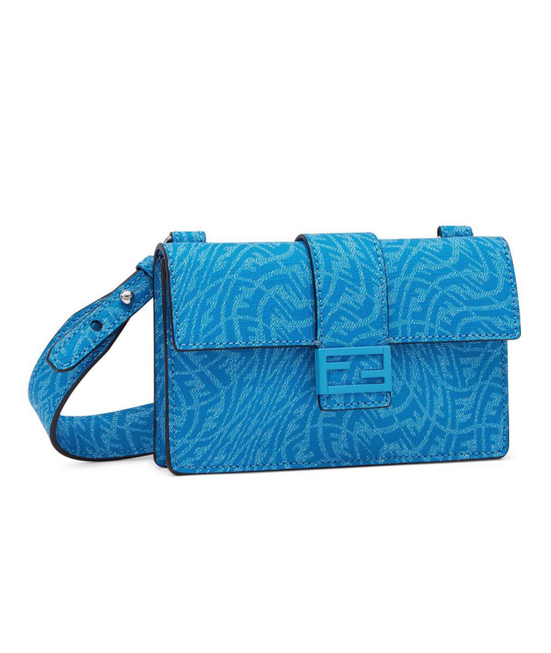FENDI Синяя кожаная сумка на плечо, фото 2