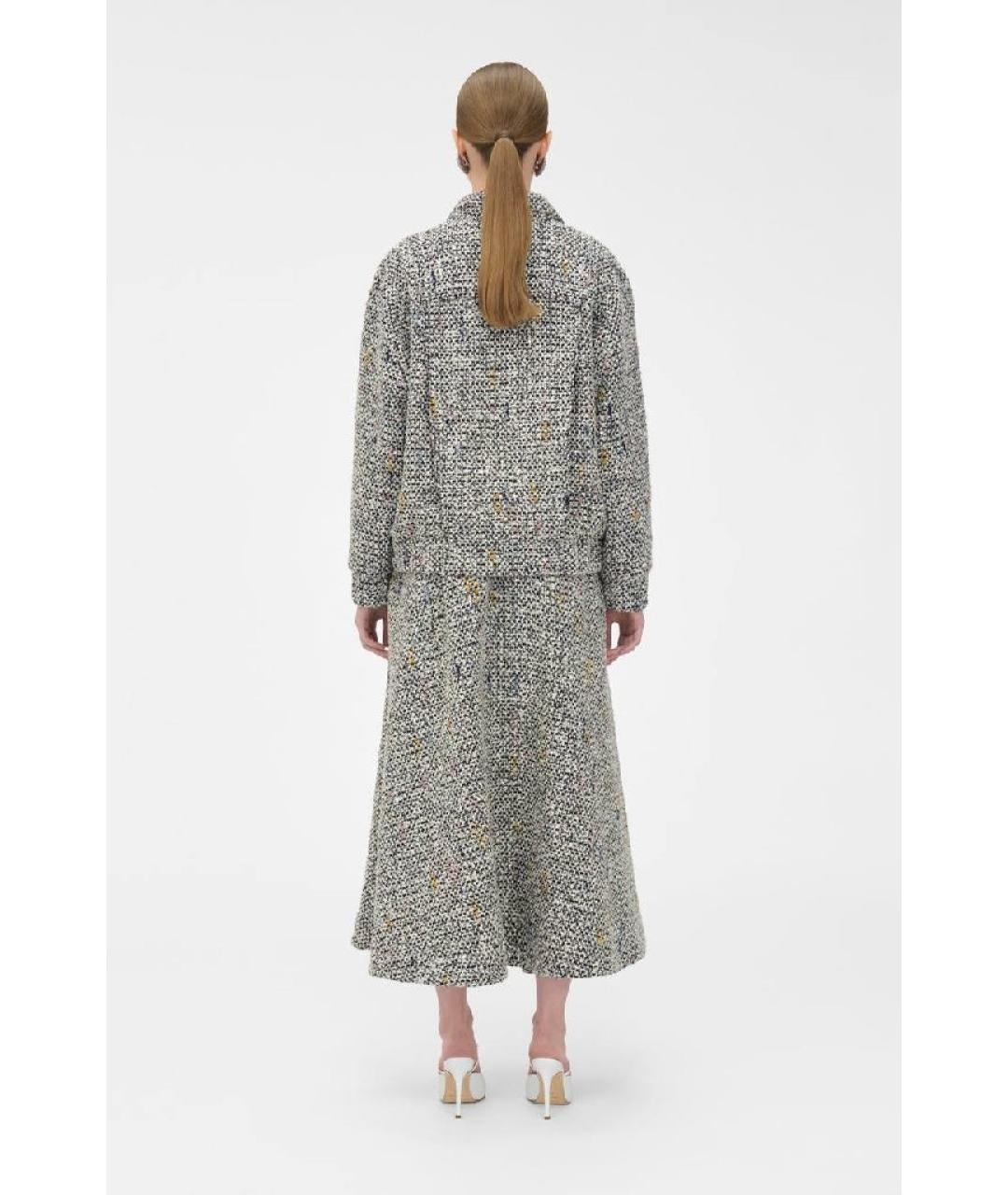 ALESSANDRA RICH Серый твидовый жакет/пиджак, фото 4