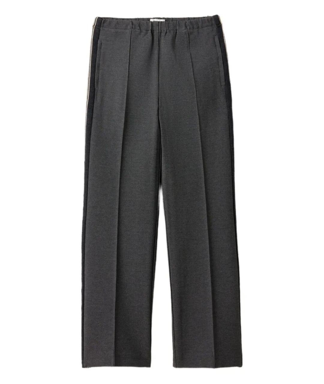 MIU MIU Антрацитовые вискозные прямые брюки, фото 1