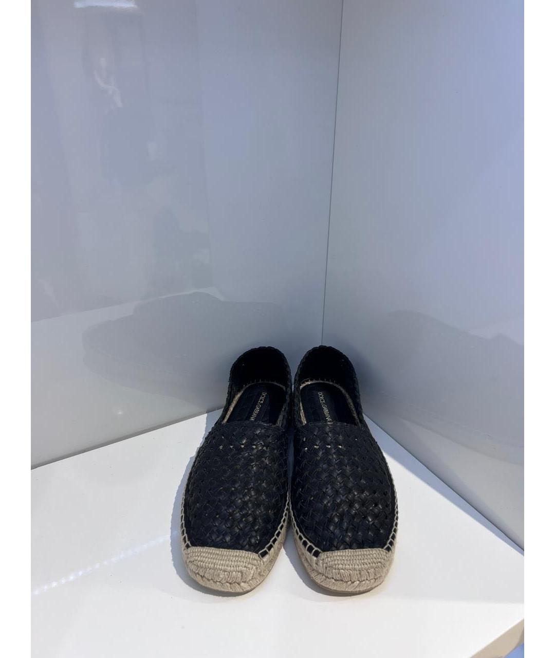 DOLCE&GABBANA Черные кожаные эспадрильи, фото 3