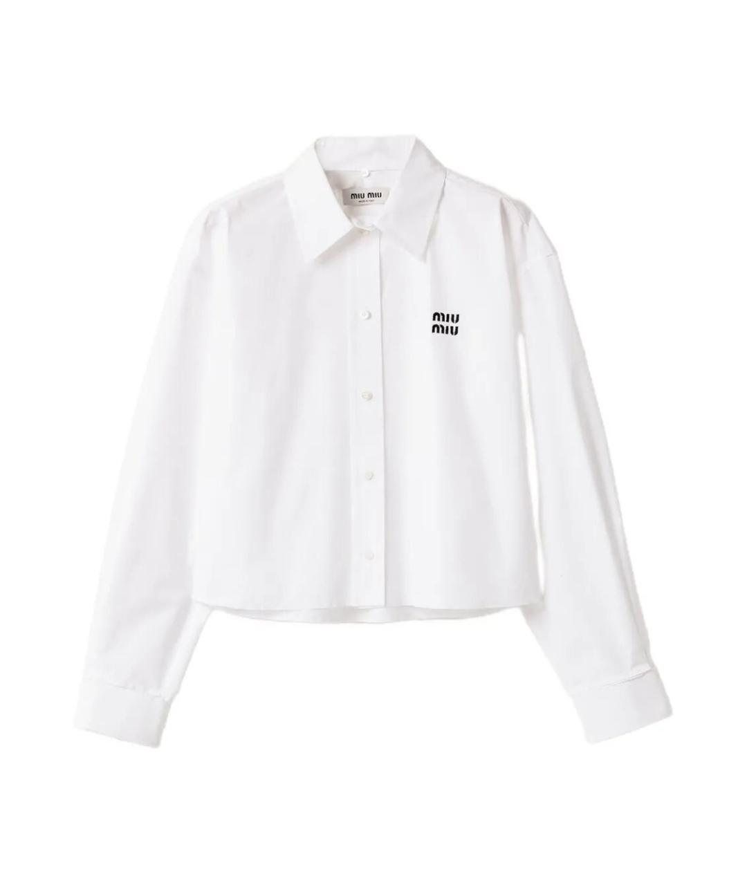 MIU MIU Белая хлопковая рубашка, фото 1