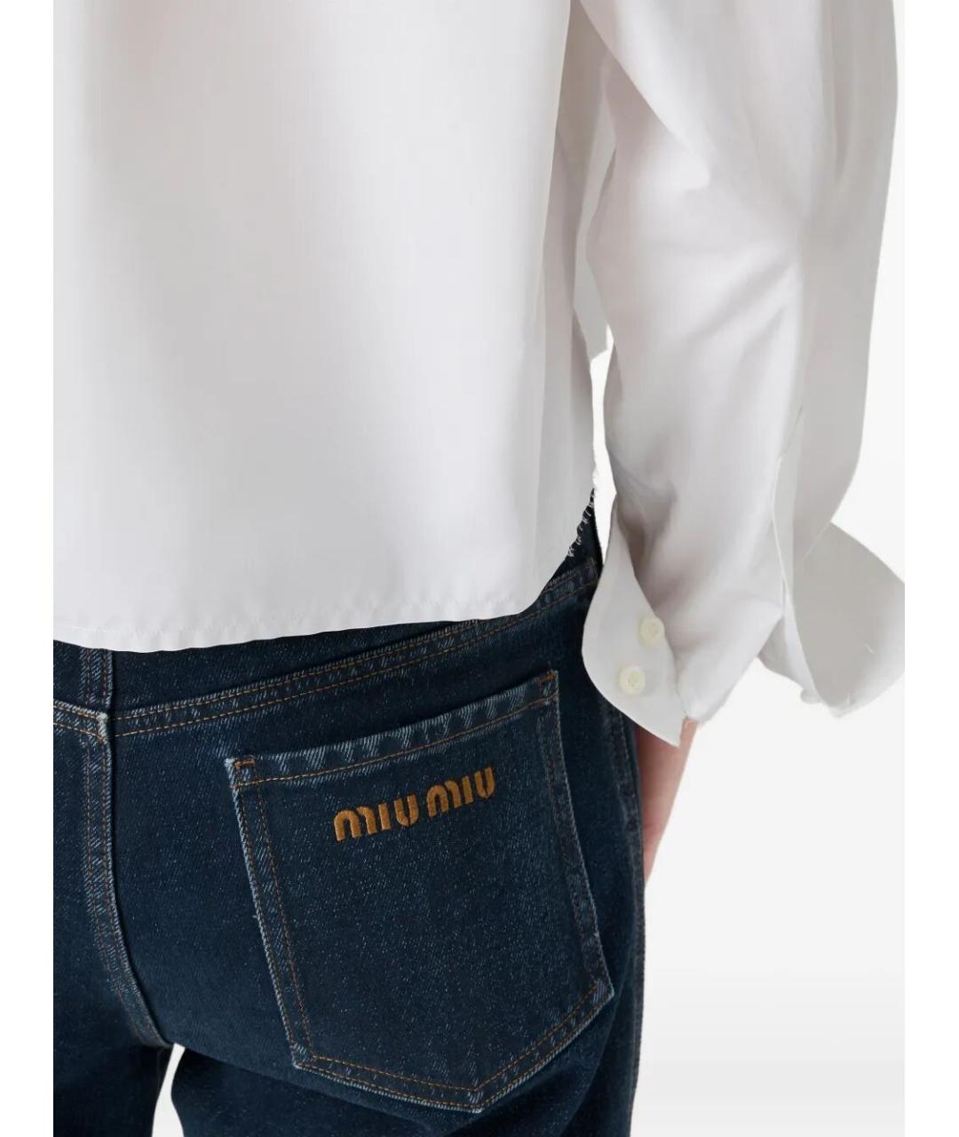 MIU MIU Белая хлопковая рубашка, фото 4