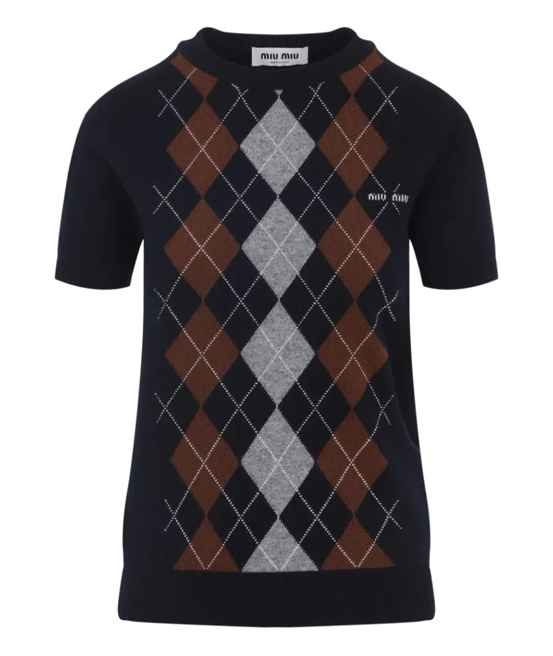 MIU MIU Темно-синий кашемировый джемпер / свитер, фото 1