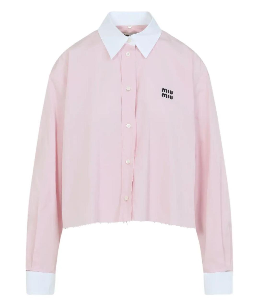 MIU MIU Розовая хлопковая рубашка, фото 1