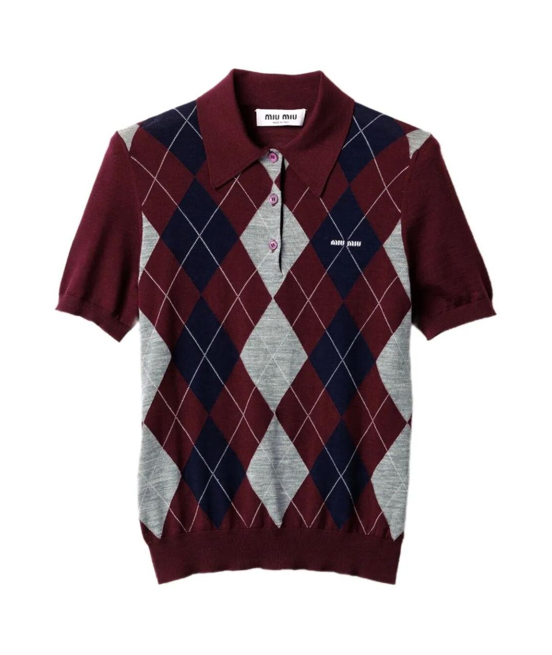 MIU MIU Бордовый шерстяной джемпер / свитер, фото 1