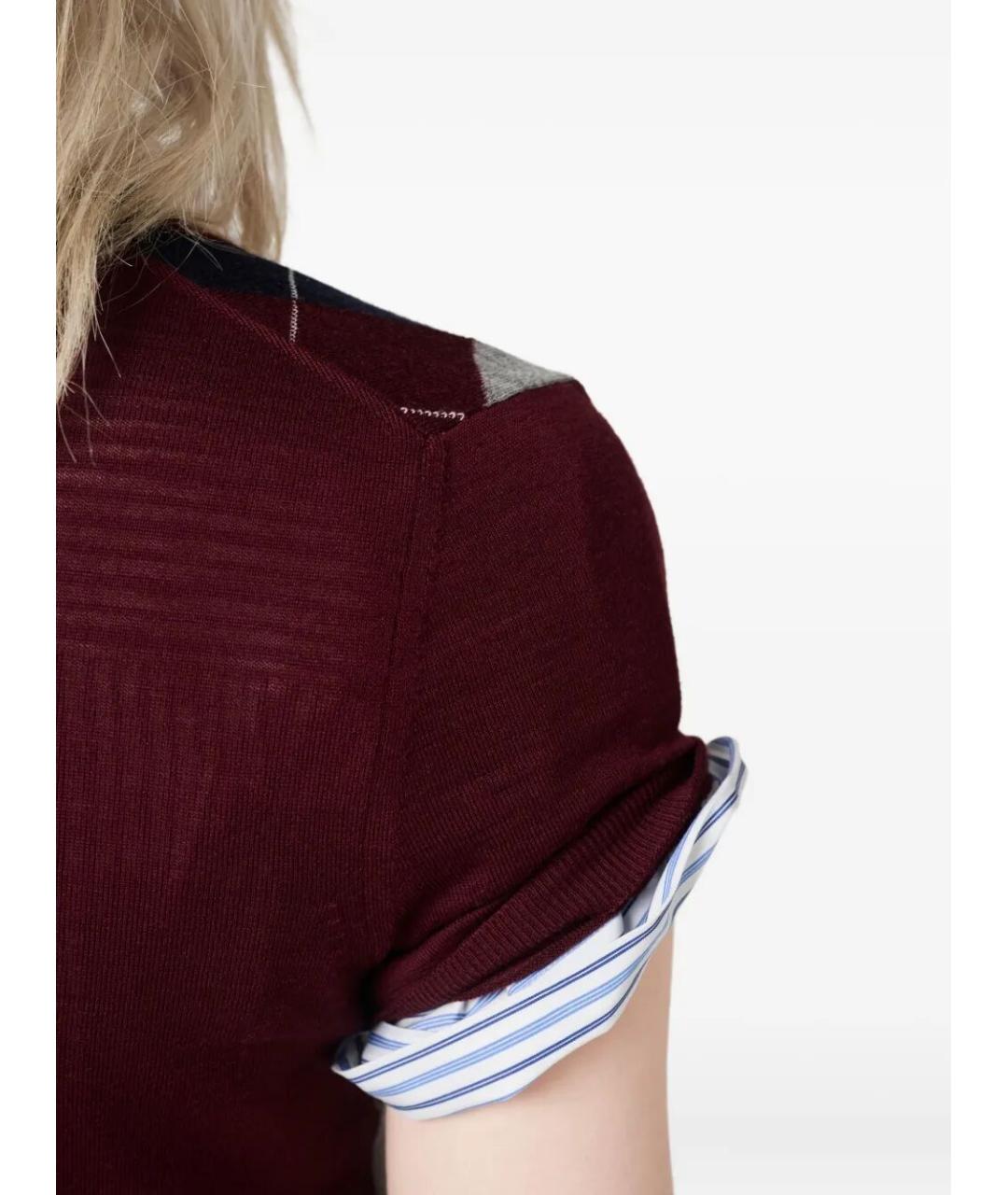 MIU MIU Бордовый шерстяной джемпер / свитер, фото 4