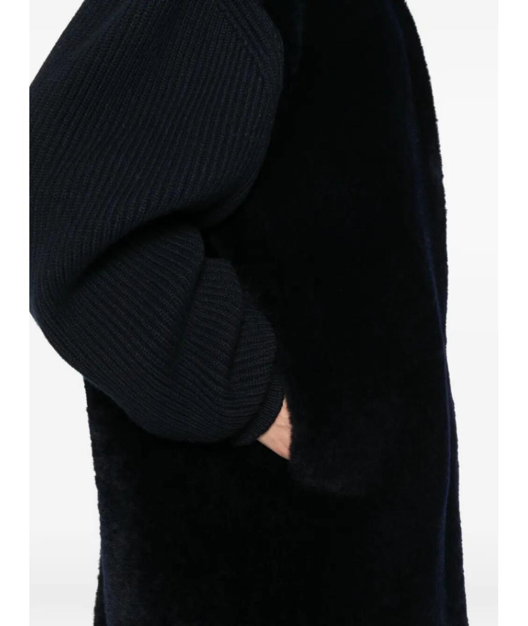 JIL SANDER Темно-синяя кожаная дубленка, фото 3