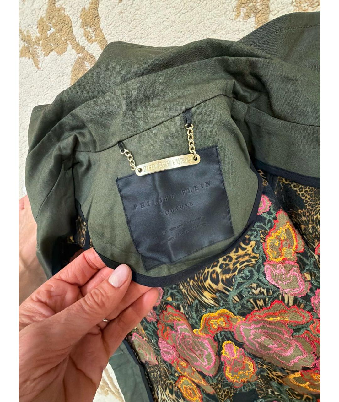 PHILIPP PLEIN Горчичная хлопковая рубашка, фото 6