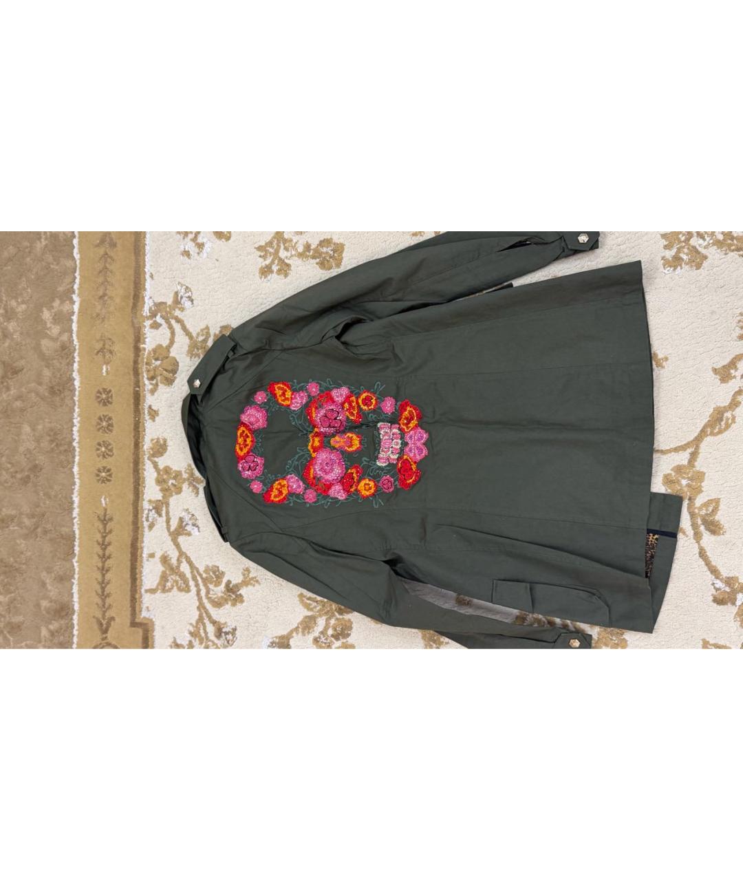 PHILIPP PLEIN Горчичная хлопковая рубашка, фото 4