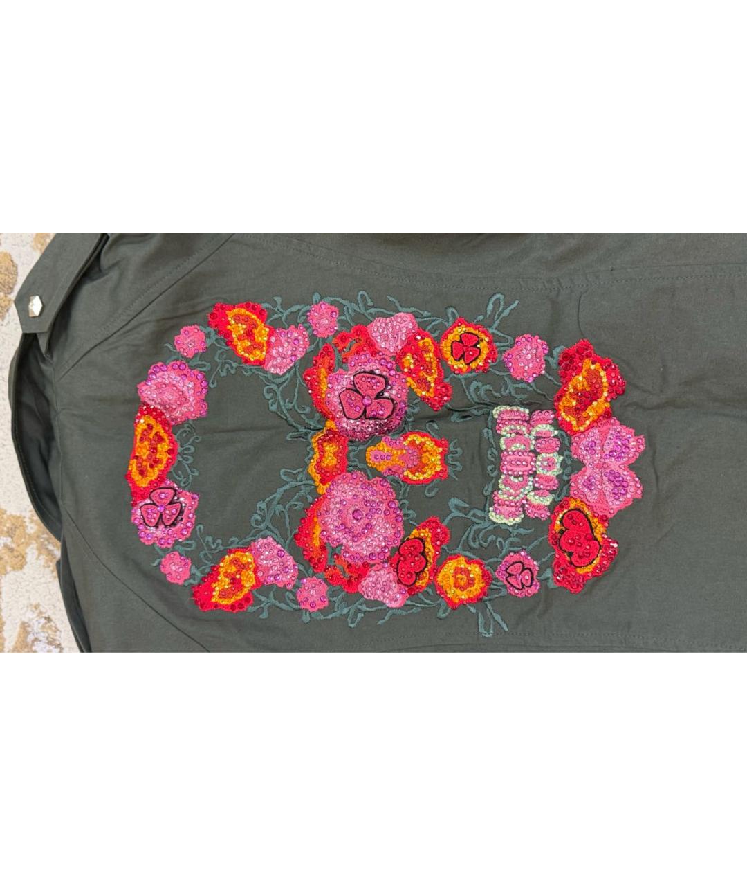 PHILIPP PLEIN Горчичная хлопковая рубашка, фото 2