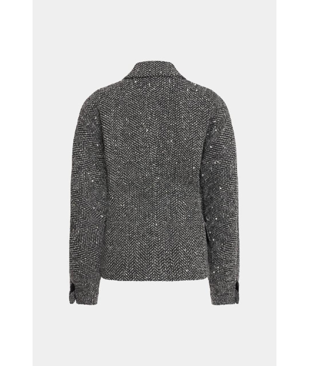 ALESSANDRA RICH Серый твидовый жакет/пиджак, фото 3