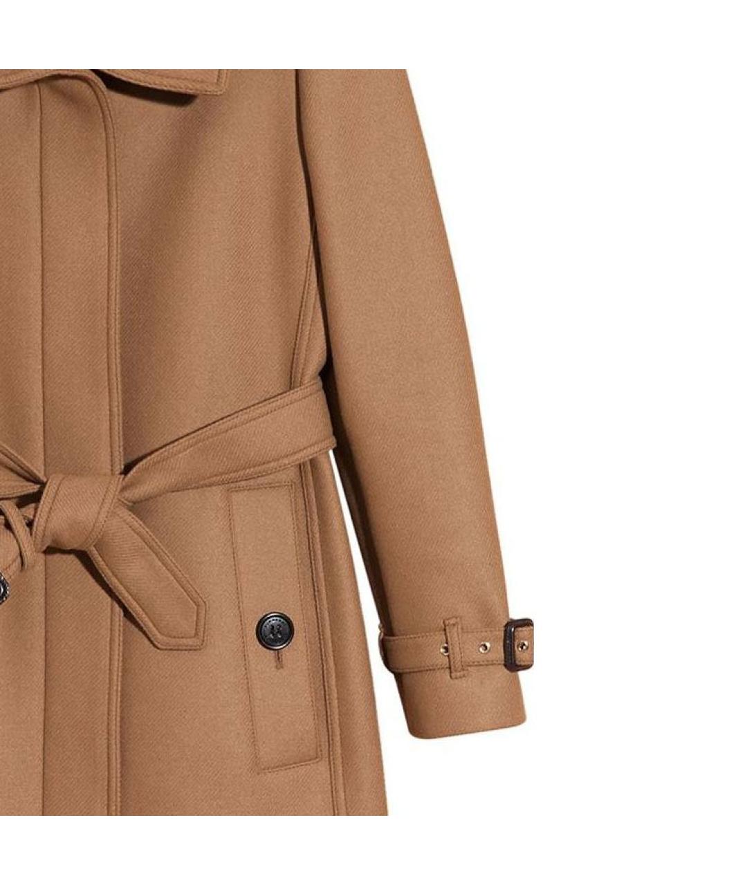 BURBERRY Коричневое шерстяное пальто, фото 2