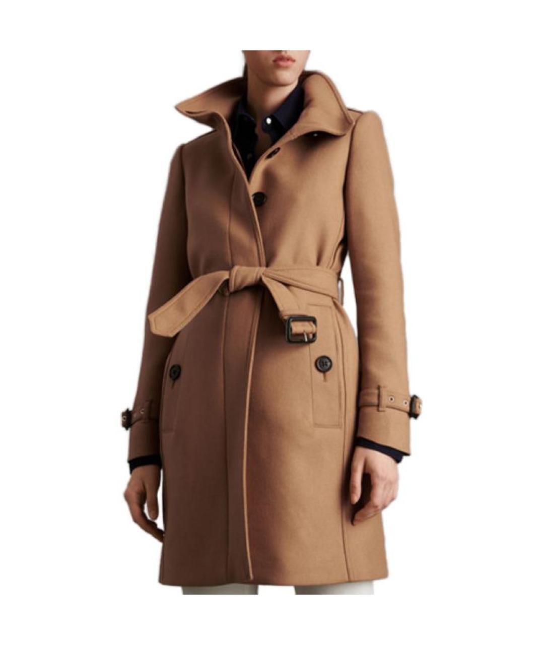BURBERRY Коричневое шерстяное пальто, фото 3