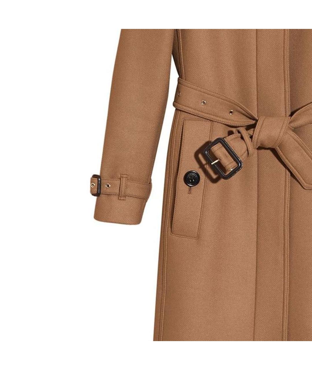 BURBERRY Коричневое шерстяное пальто, фото 5