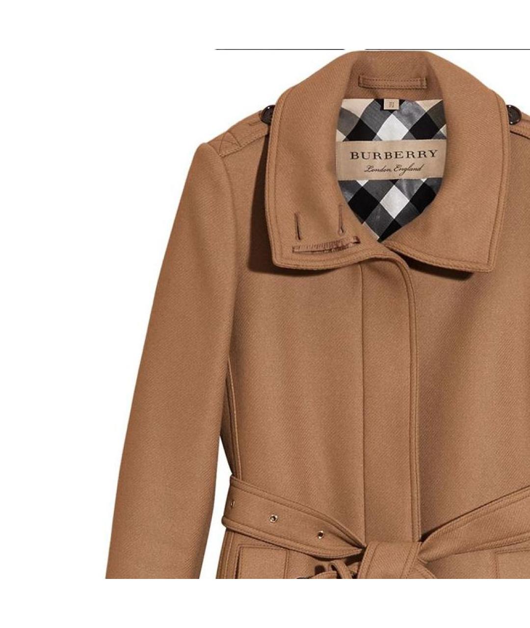 BURBERRY Коричневое шерстяное пальто, фото 4