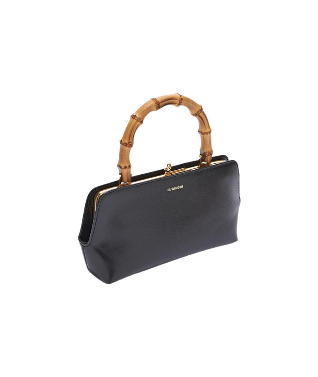 JIL SANDER Черная кожаная сумка через плечо, фото 2