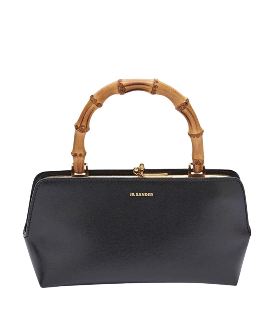 JIL SANDER Черная кожаная сумка через плечо, фото 1
