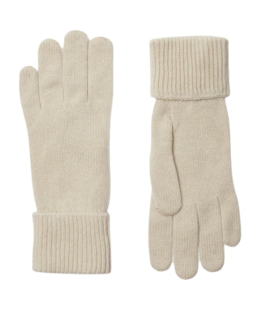 BURBERRY Белые шерстяные перчатки, фото 2