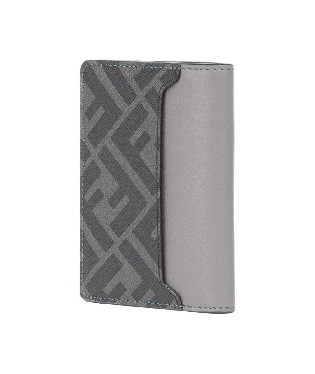 FENDI Серый кожаный кардхолдер, фото 2