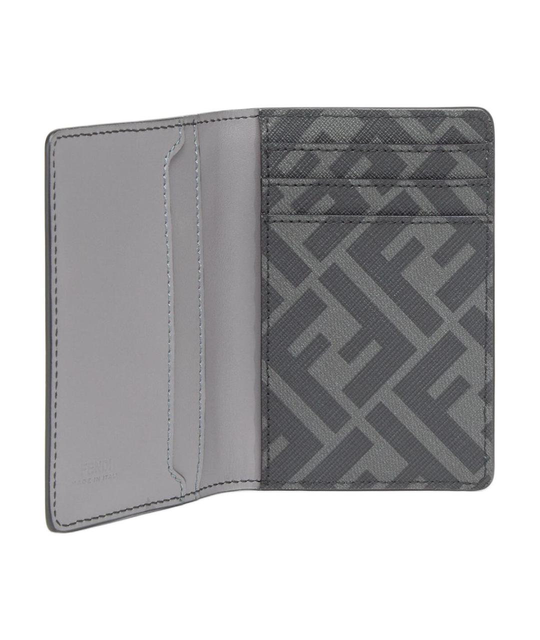 FENDI Серый кожаный кардхолдер, фото 3