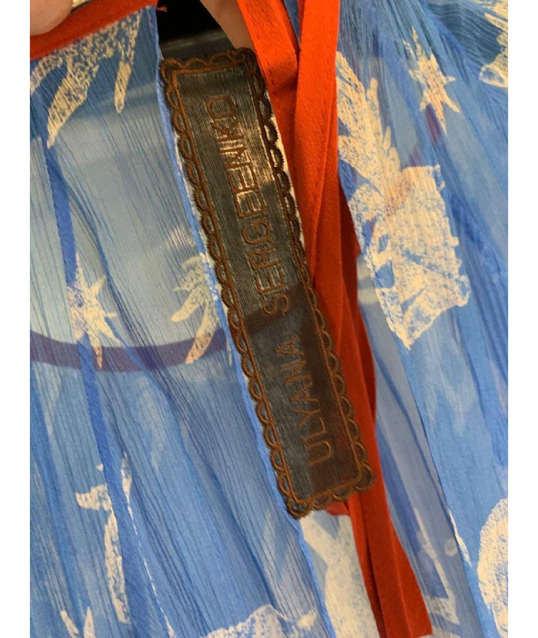 ULYANA SERGEENKO Голубое шелковое коктейльное платье, фото 6