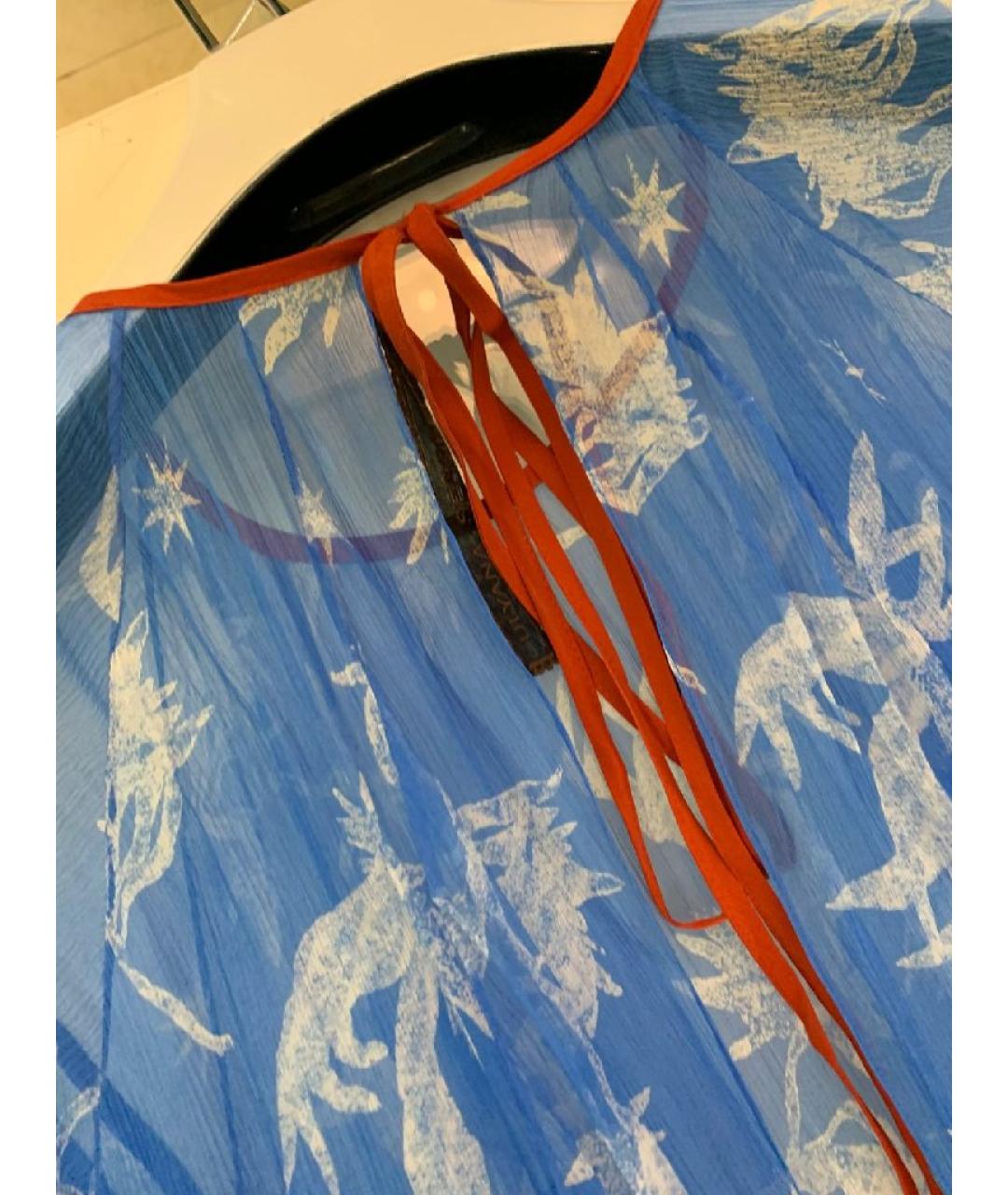 ULYANA SERGEENKO Голубое шелковое коктейльное платье, фото 5