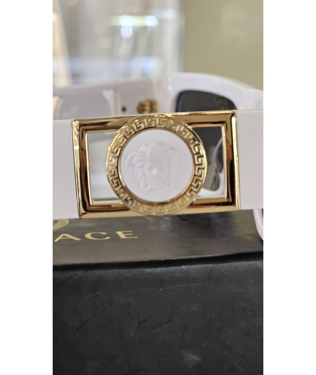 VERSACE Белые пластиковые солнцезащитные очки, фото 6