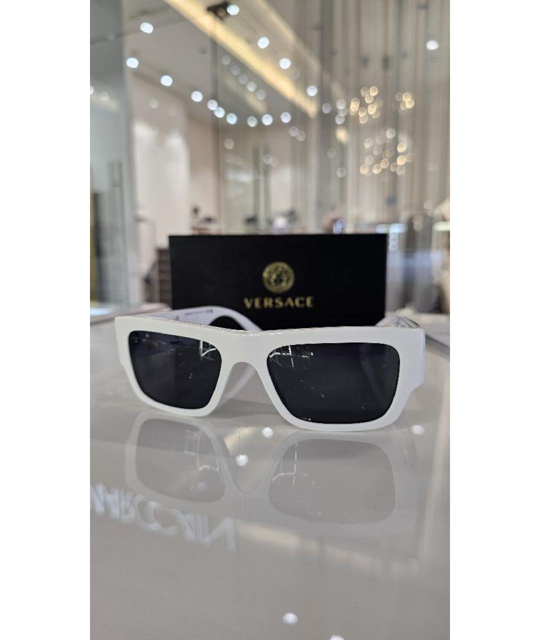 VERSACE Белые пластиковые солнцезащитные очки, фото 7