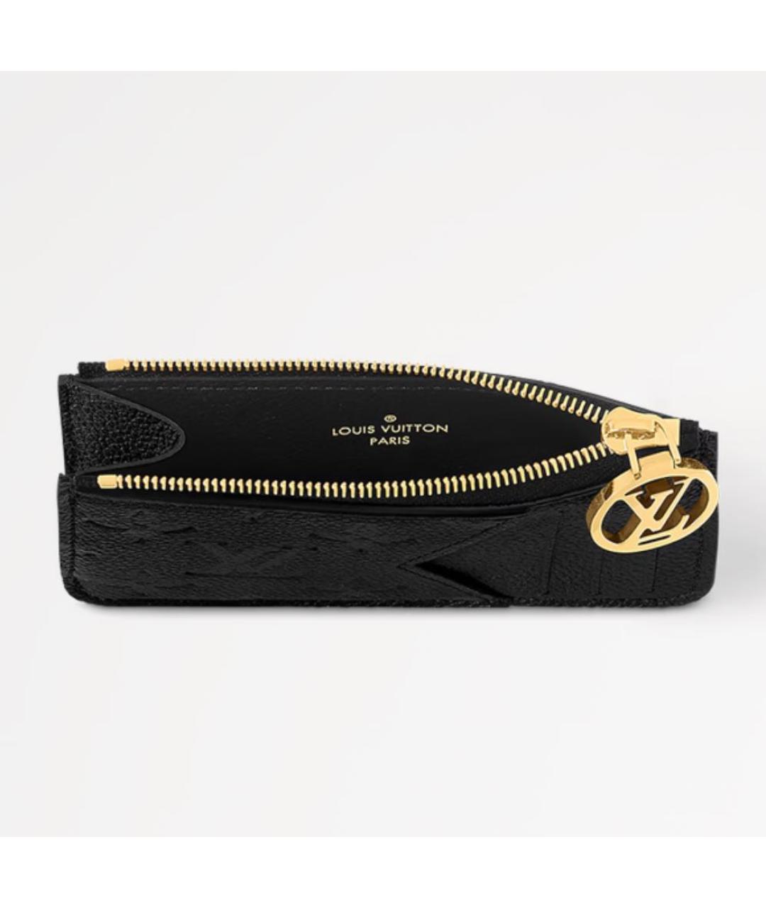 LOUIS VUITTON Черный кожаный кардхолдер, фото 4