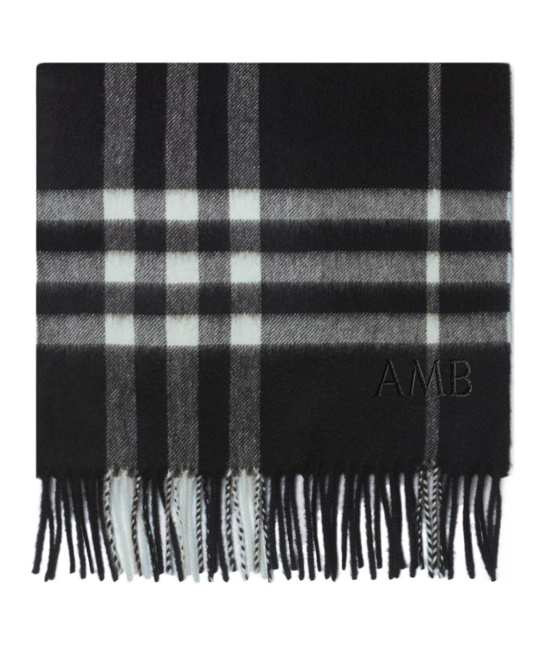 BURBERRY Черный кашемировый шарф, фото 3