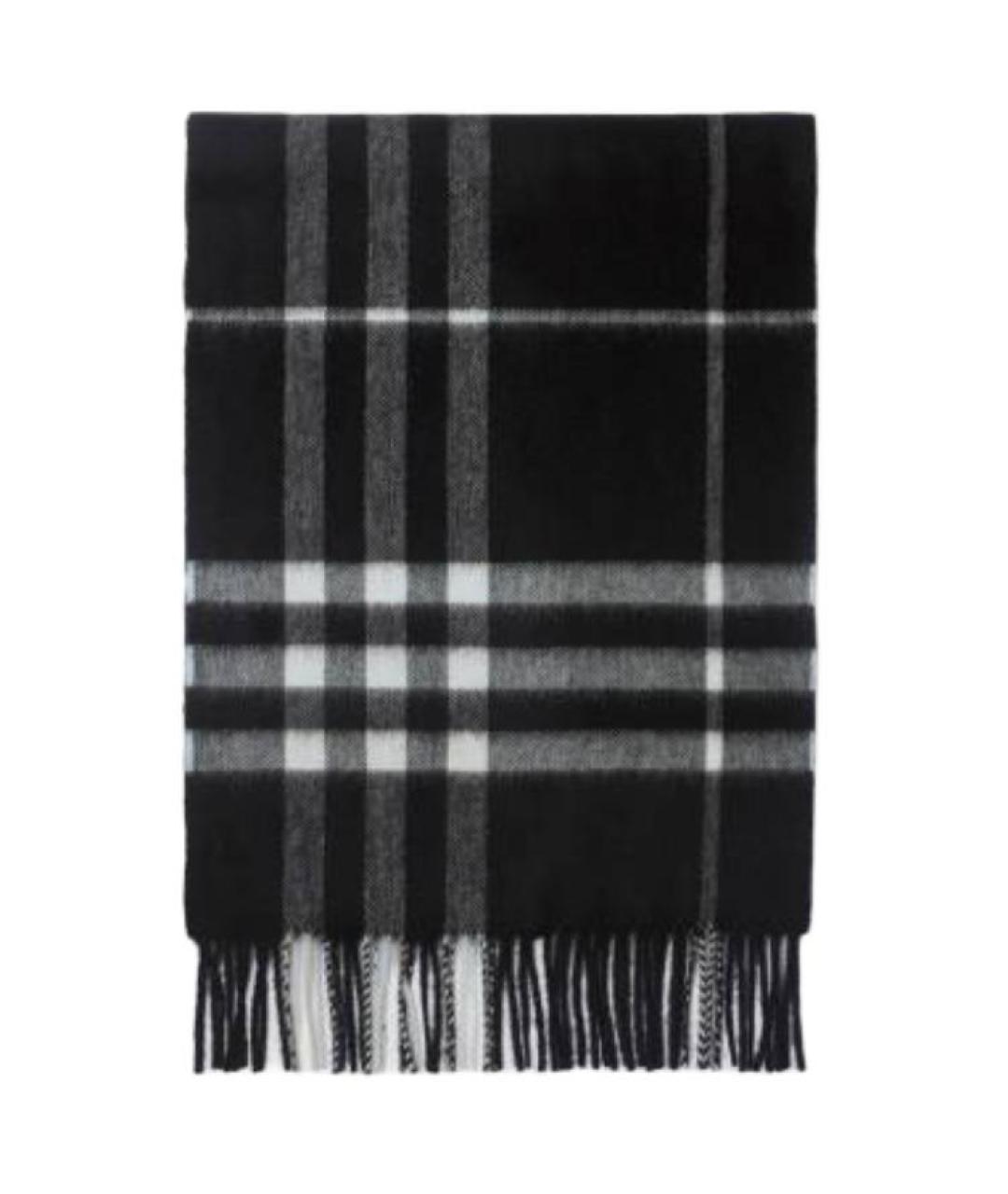 BURBERRY Черный кашемировый шарф, фото 2