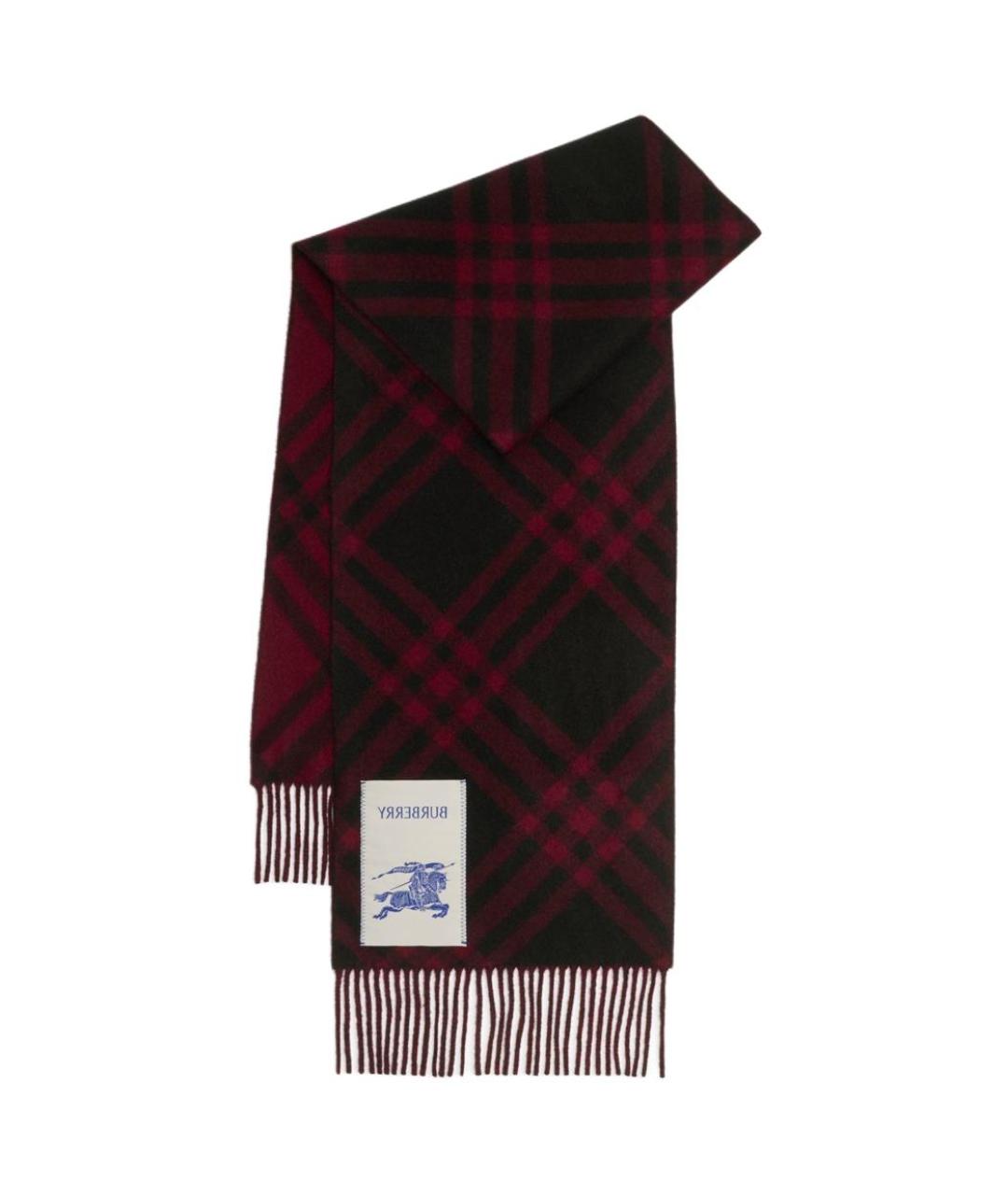 BURBERRY Бордовый кашемировый шарф, фото 3