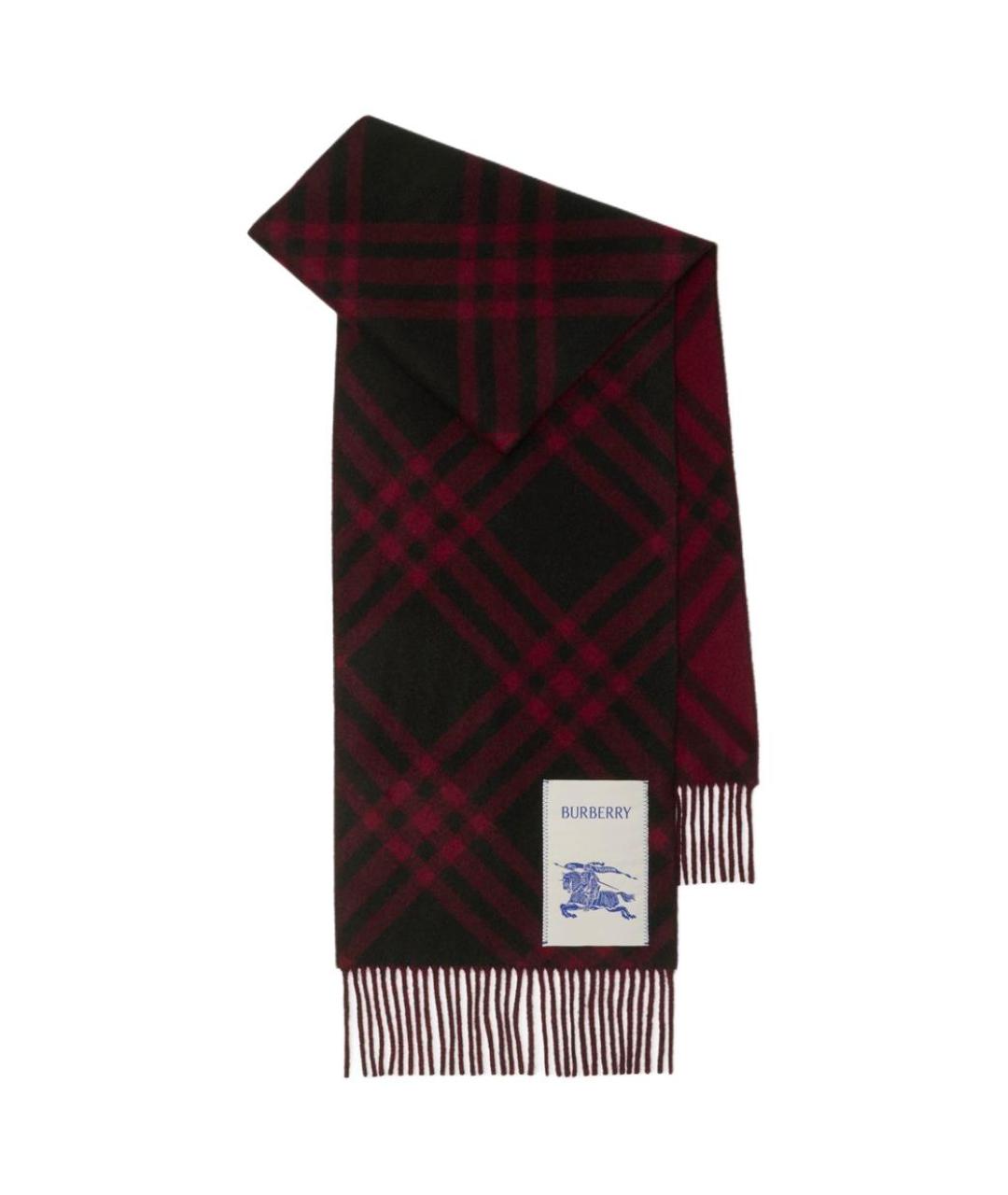 BURBERRY Бордовый кашемировый шарф, фото 2