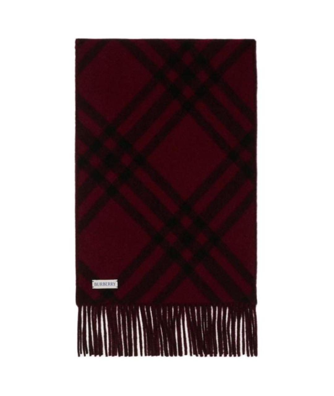 BURBERRY Бордовый кашемировый шарф, фото 1