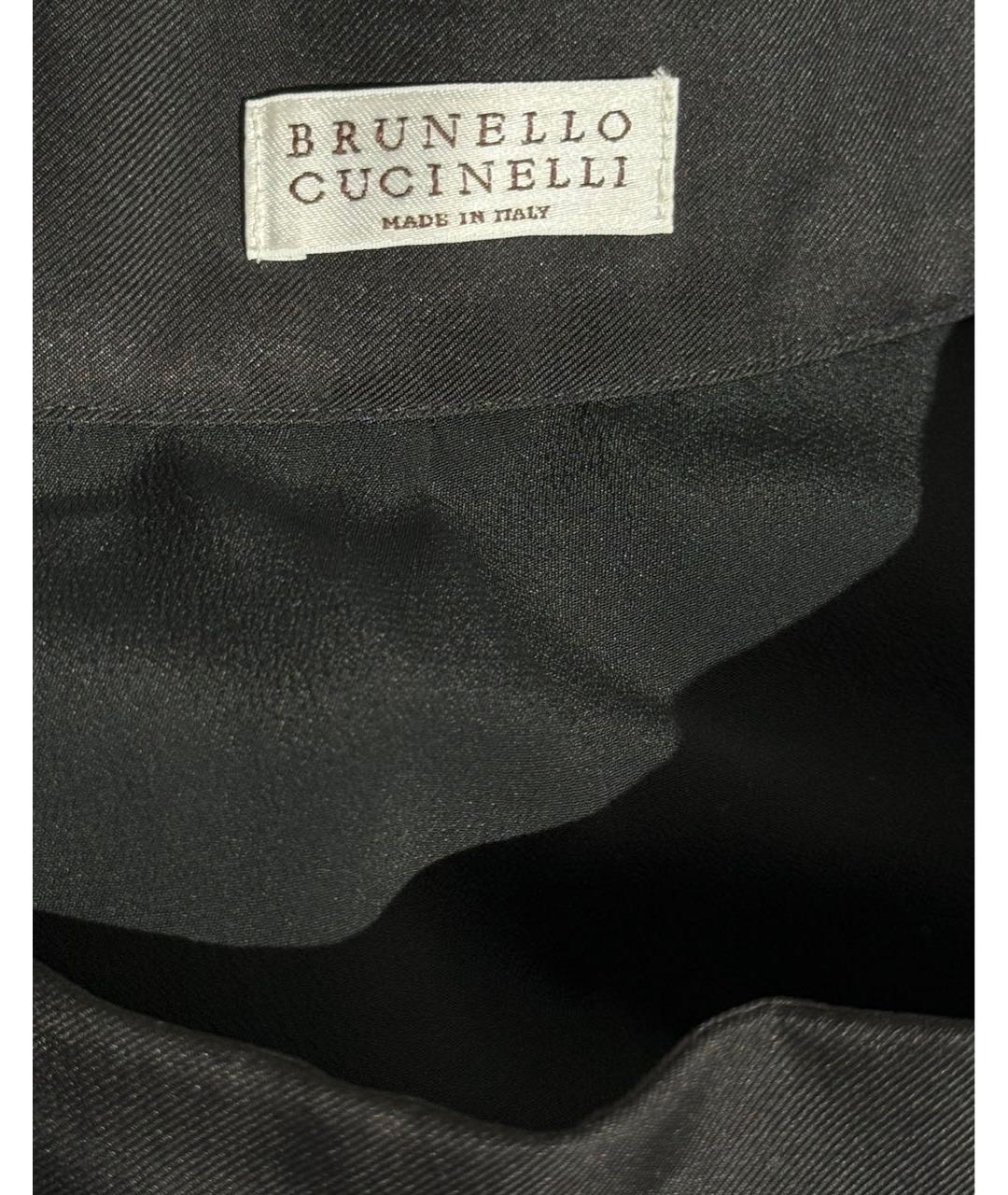 BRUNELLO CUCINELLI Темно-синяя вискозная юбка миди, фото 3
