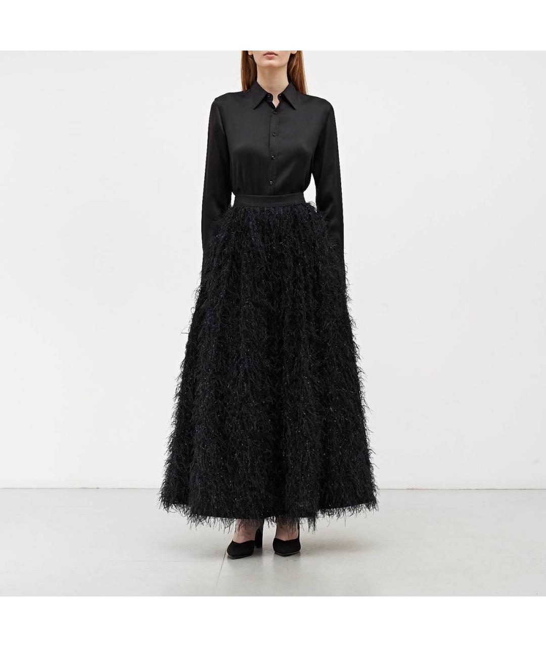 BRUNELLO CUCINELLI Темно-синяя вискозная юбка миди, фото 7