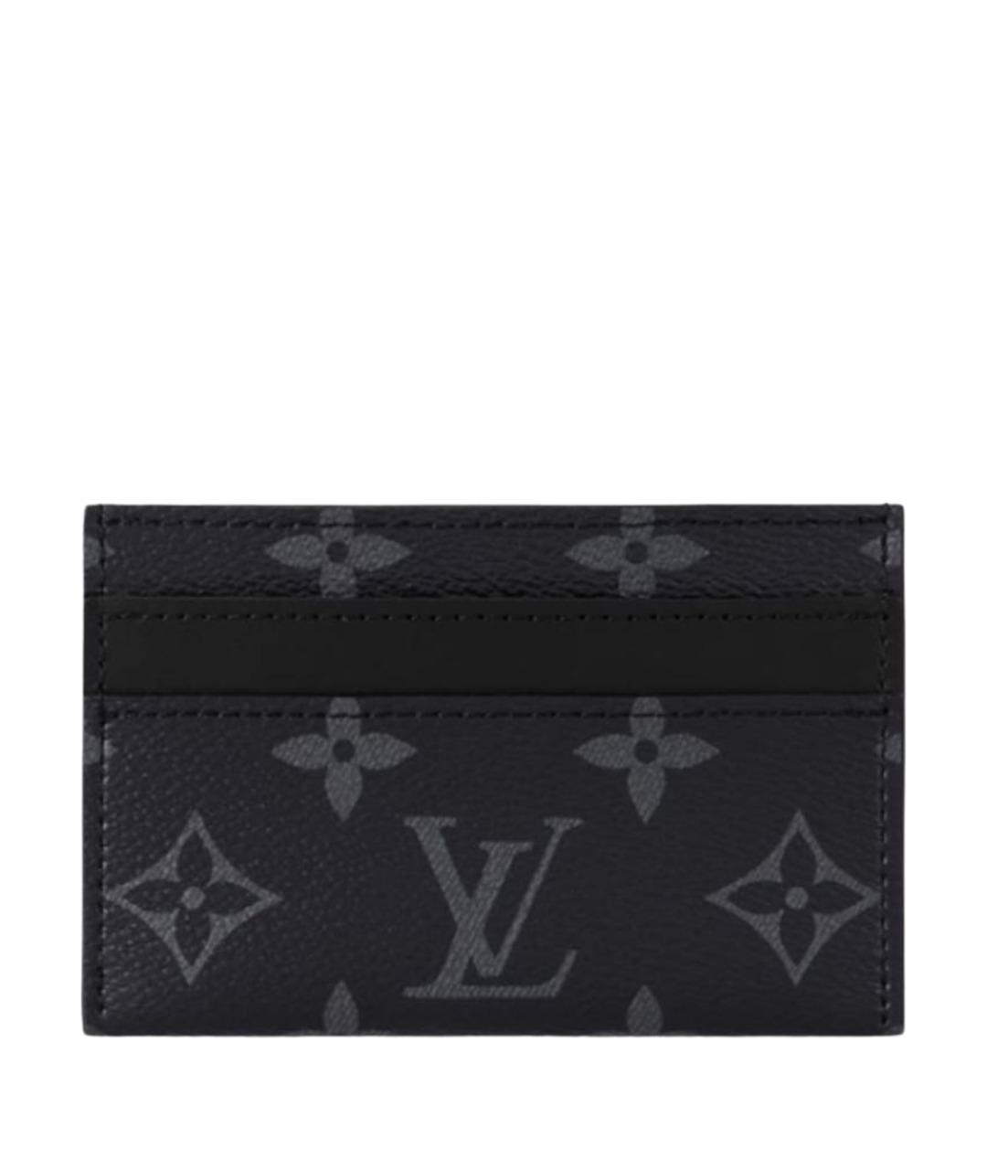LOUIS VUITTON Черный кожаный кардхолдер, фото 1
