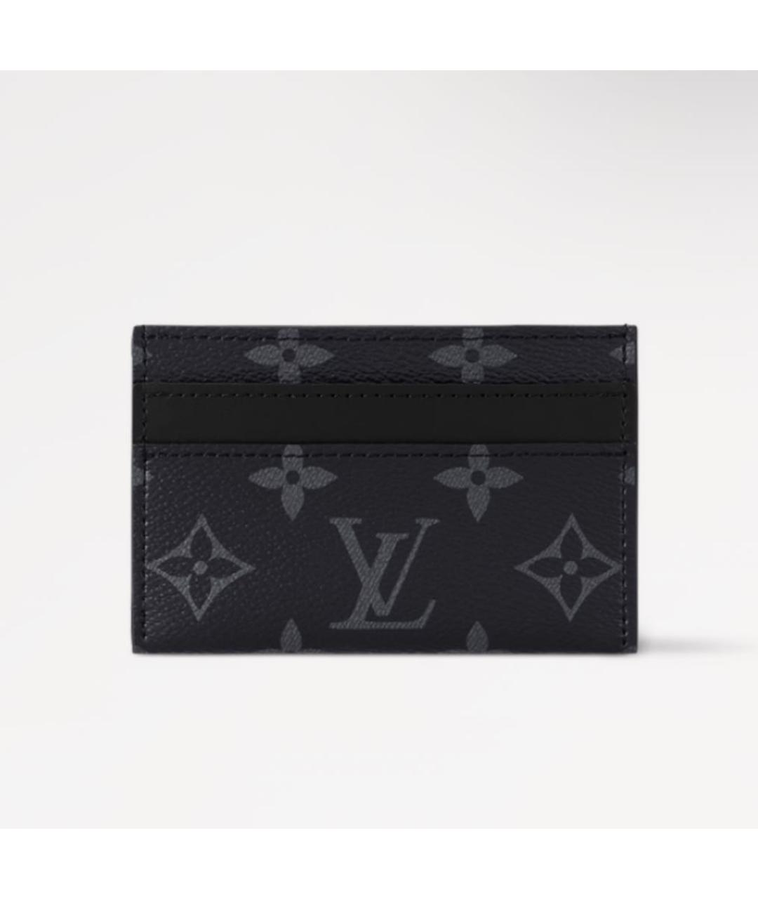 LOUIS VUITTON Черный кожаный кардхолдер, фото 6