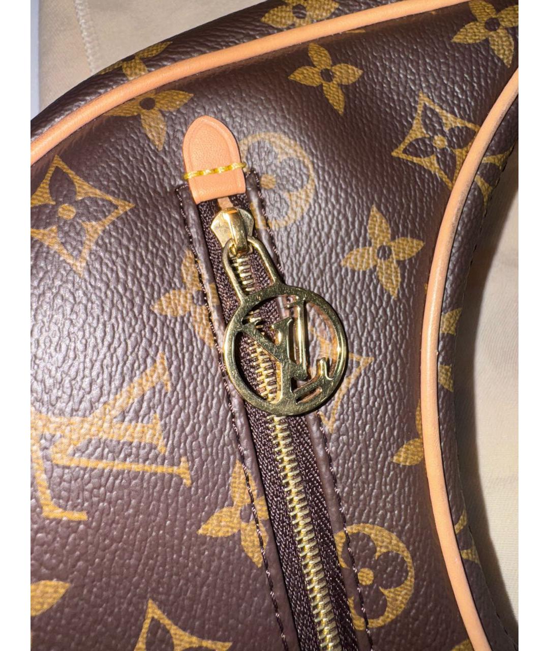 LOUIS VUITTON Коричневая кожаная сумка через плечо, фото 5